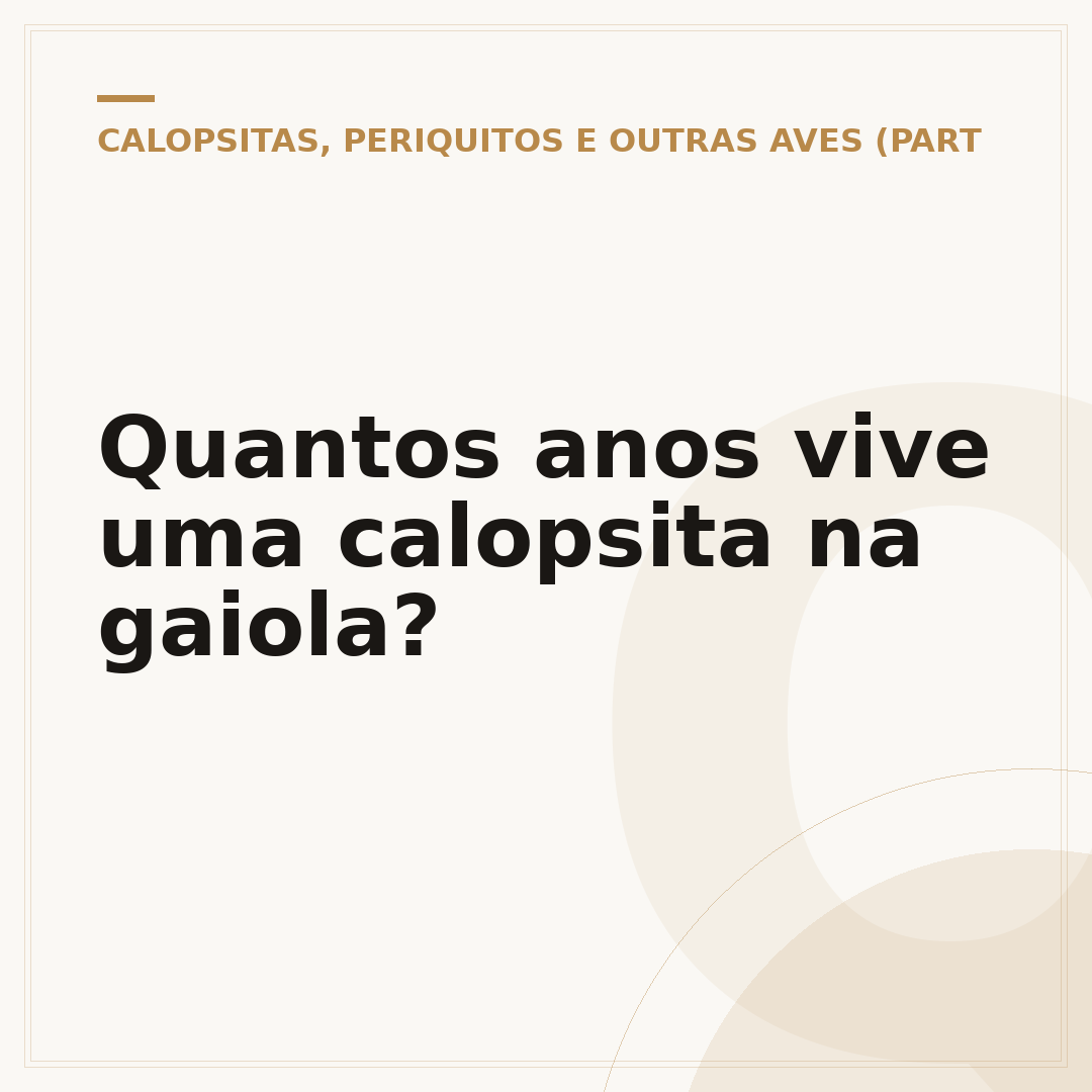 Quantos anos vive uma calopsita na gaiola?