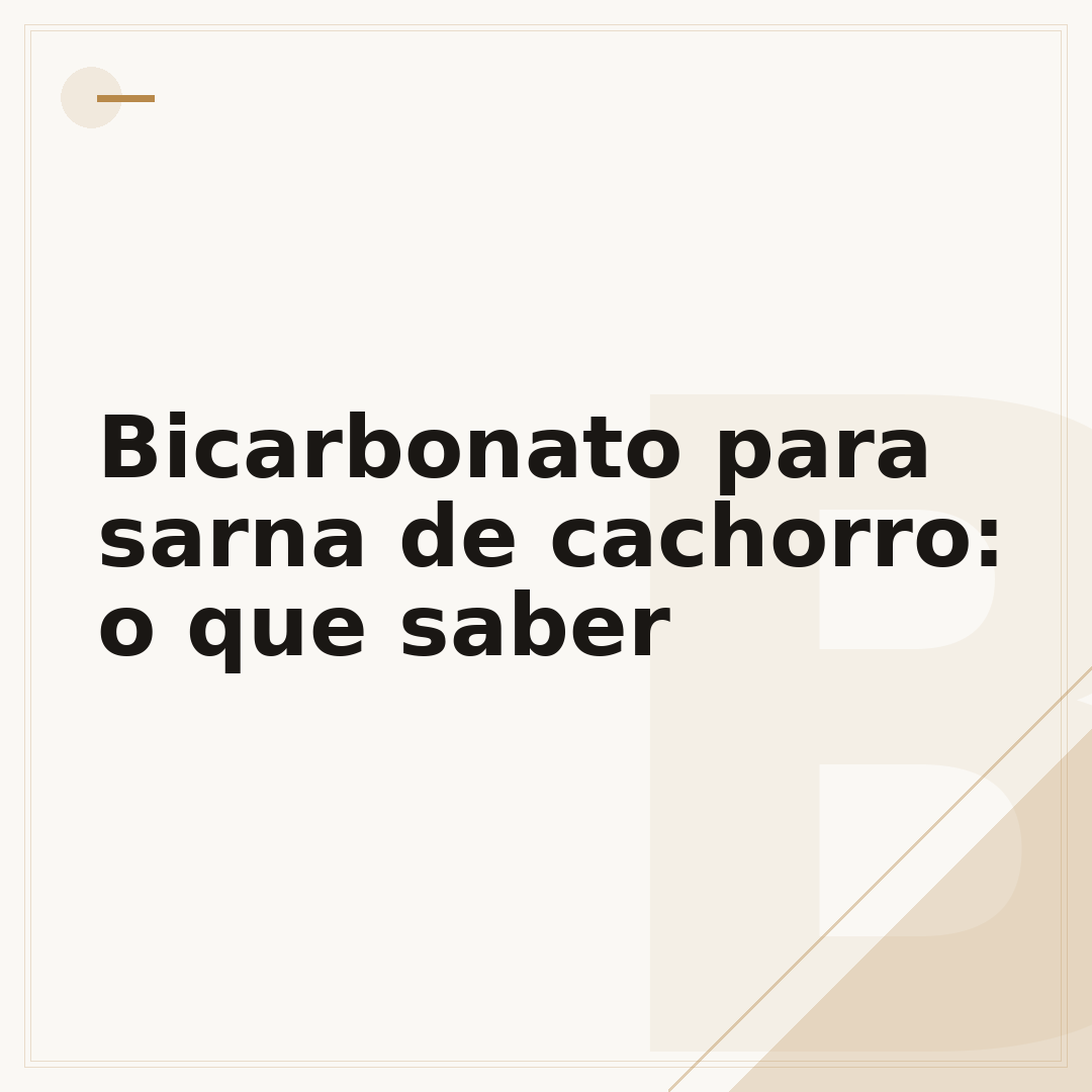 Bicarbonato para sarna de cachorro: o que saber
