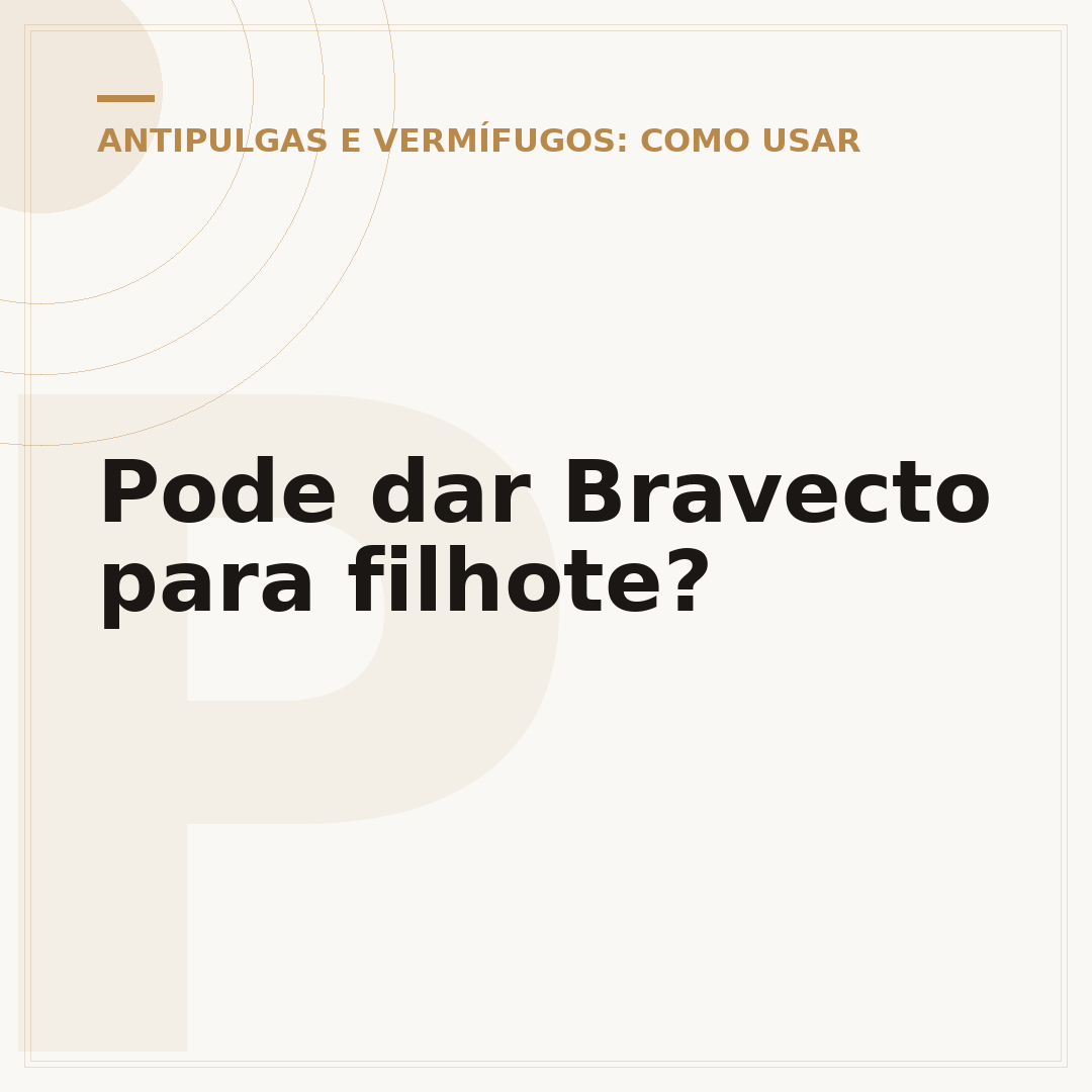 Pode dar Bravecto para filhote?