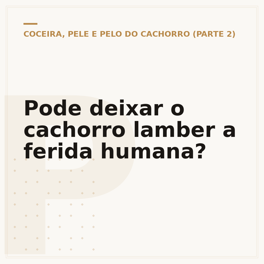 Pode deixar o cachorro lamber a ferida humana?