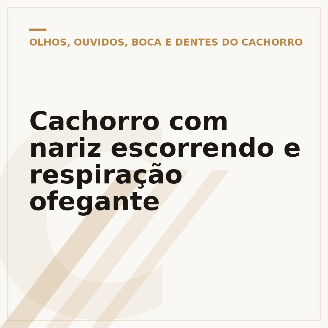 Cachorro com nariz escorrendo e respiração ofegante