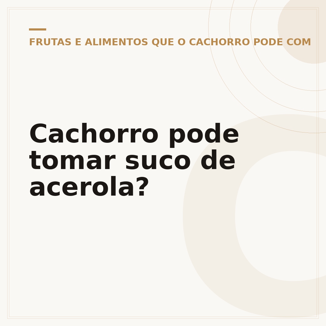 Cachorro pode tomar suco de acerola?