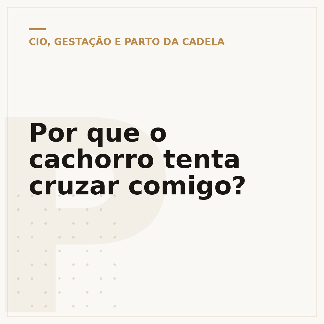 Por que o cachorro tenta cruzar comigo?