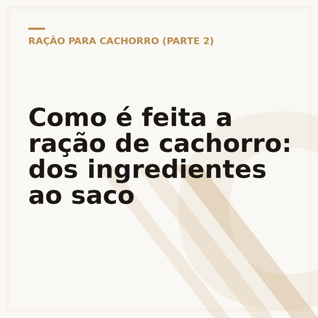 Como é feita a ração de cachorro: dos ingredientes ao saco