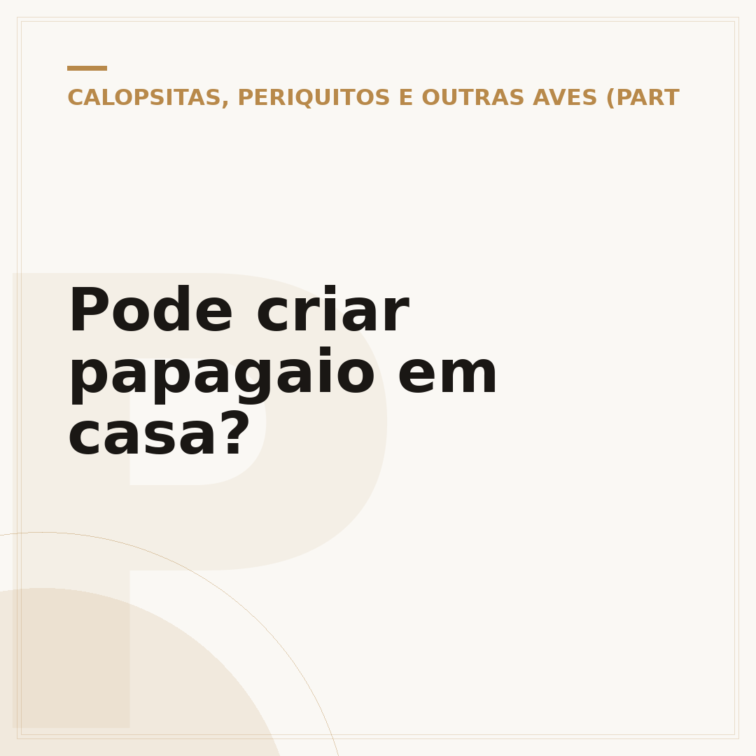 Pode criar papagaio em casa?