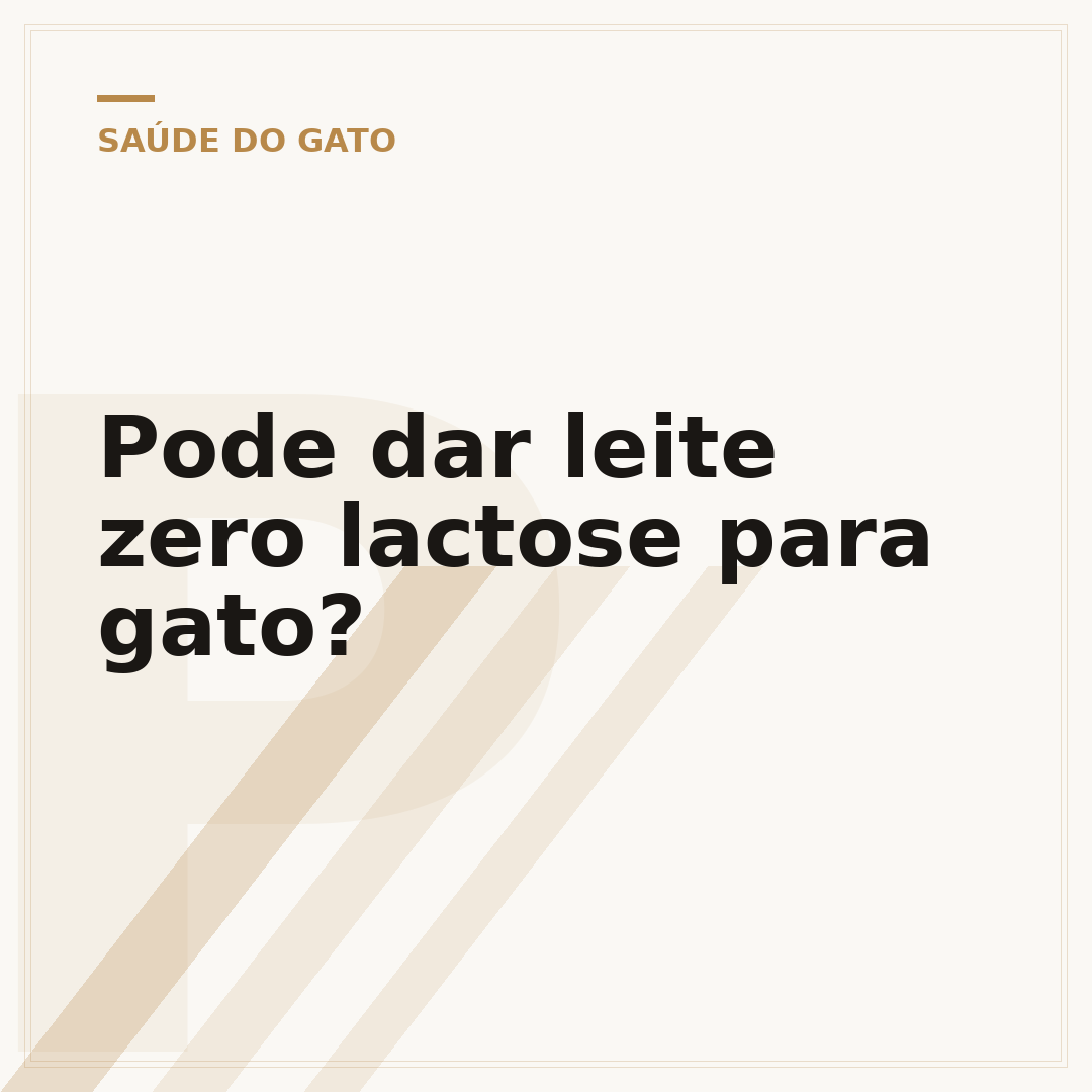 Pode dar leite zero lactose para gato?