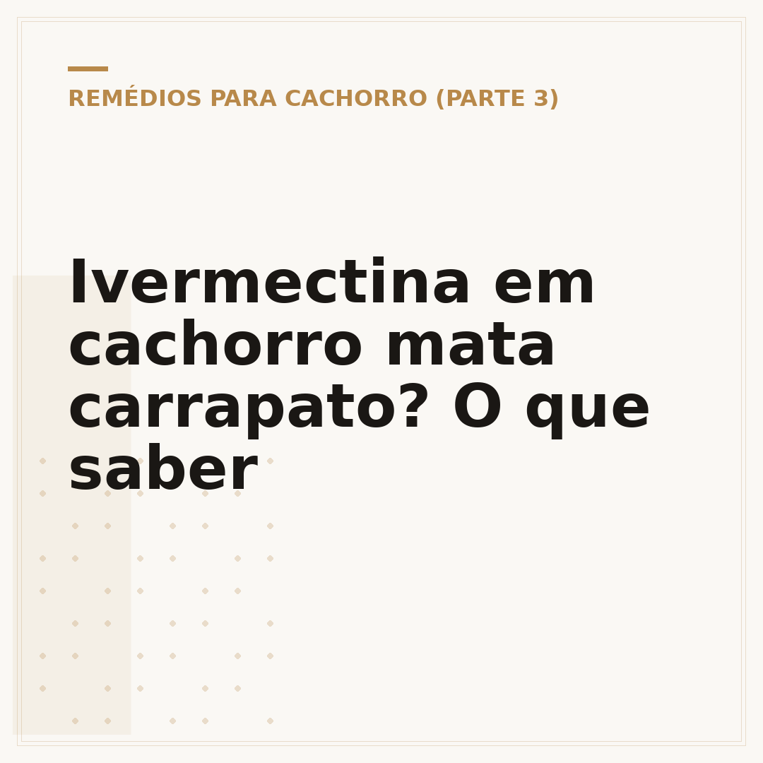 Ivermectina em cachorro mata carrapato? O que saber
