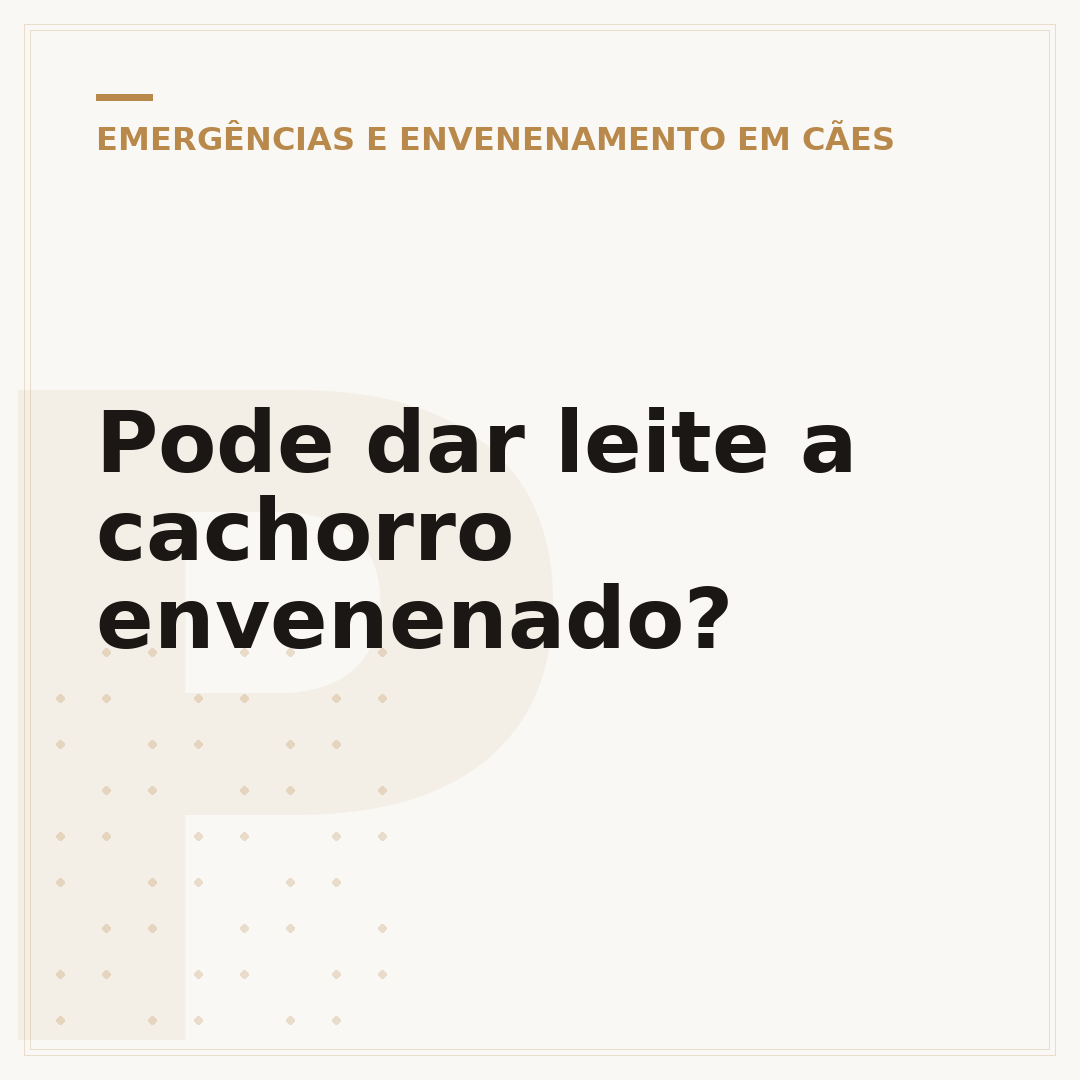 Pode dar leite a cachorro envenenado?