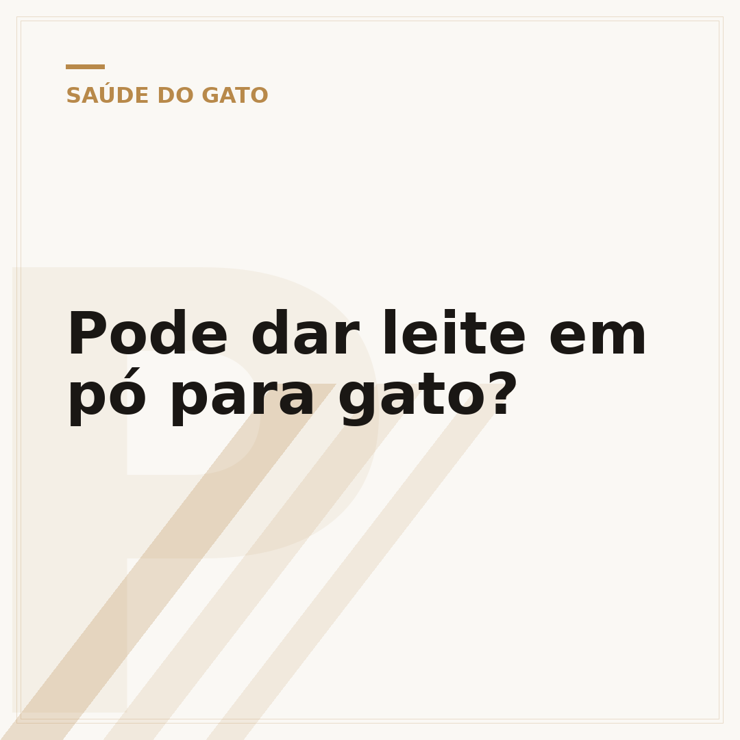 Pode dar leite em pó para gato?