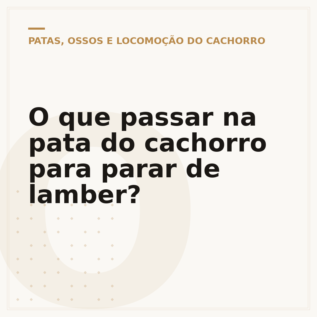O que passar na pata do cachorro para parar de lamber?