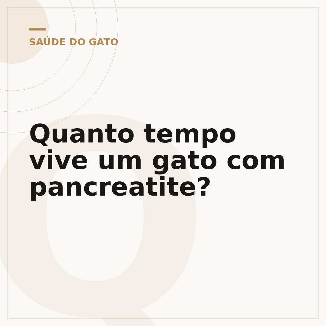 Quanto tempo vive um gato com pancreatite?