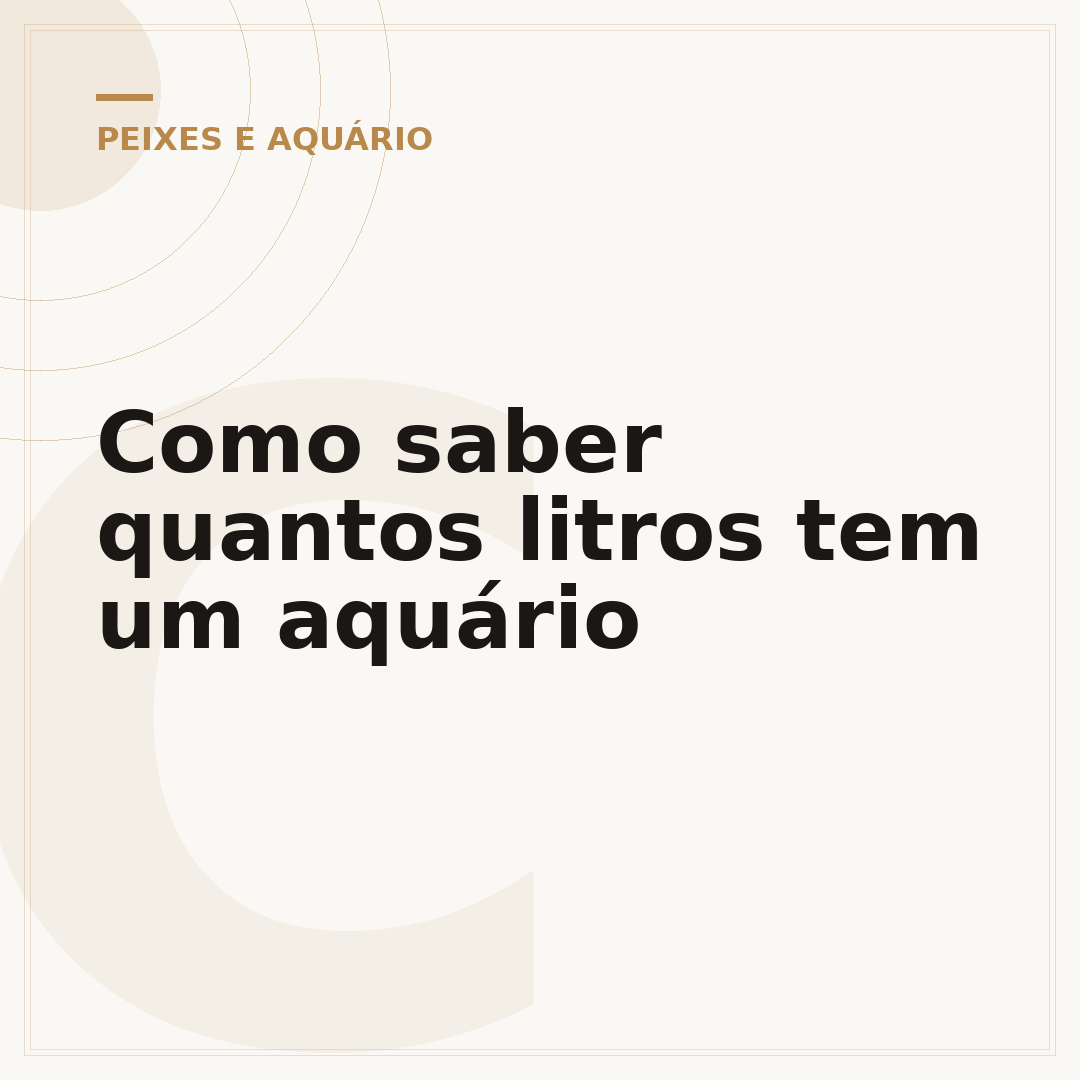 Como saber quantos litros tem um aquário