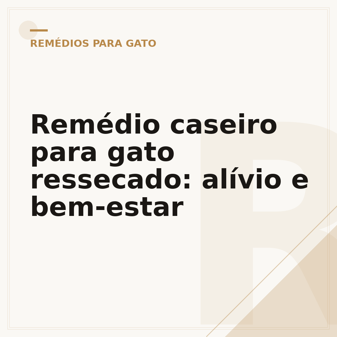 Remédio caseiro para gato ressecado: alívio e bem-estar