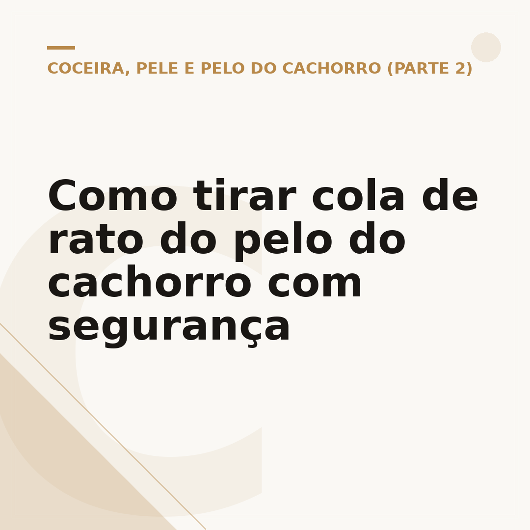 Como tirar cola de rato do pelo do cachorro com segurança